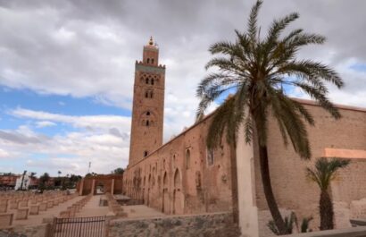 The Koutoubia Mosque in Marrakech , one of the most iconic landmarks in Morocco